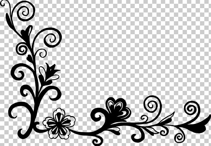 Flower Floral Design Black And White PNG, Clipart, Art, Art Corner, Artwork, Black, Black And White Free PNG Download