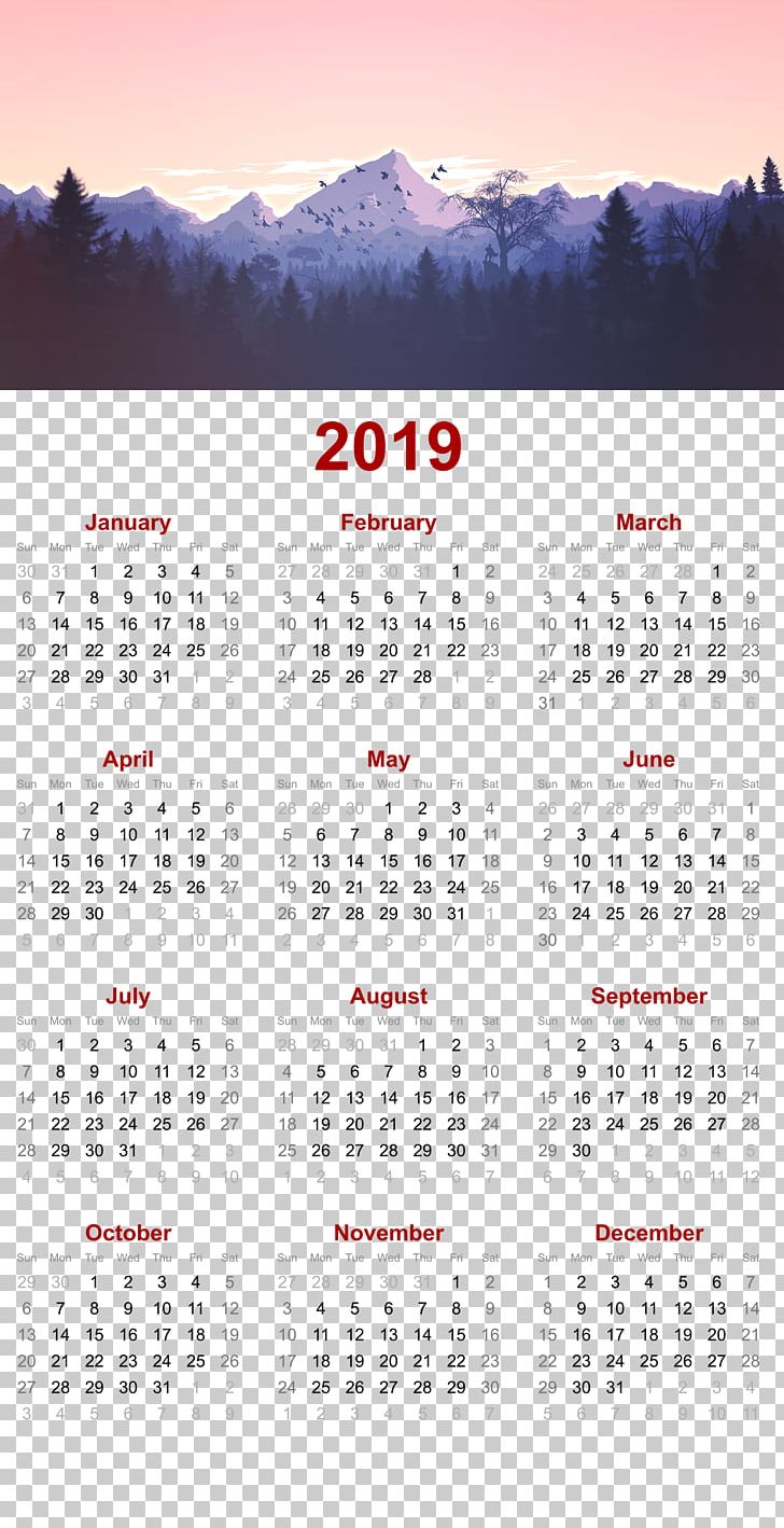 2019 Printable Calendar PNG, Clipart, 2018, 2019, Calendar, Computer Icons, Google Calendar Free PNG Download