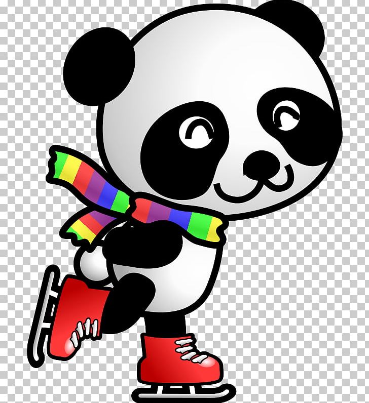 Giant Panda Ice Skating Ice Skates PNG, Clipart, Art, Artwork, Fictional Character, Giant Panda, Ice Skates Free PNG Download