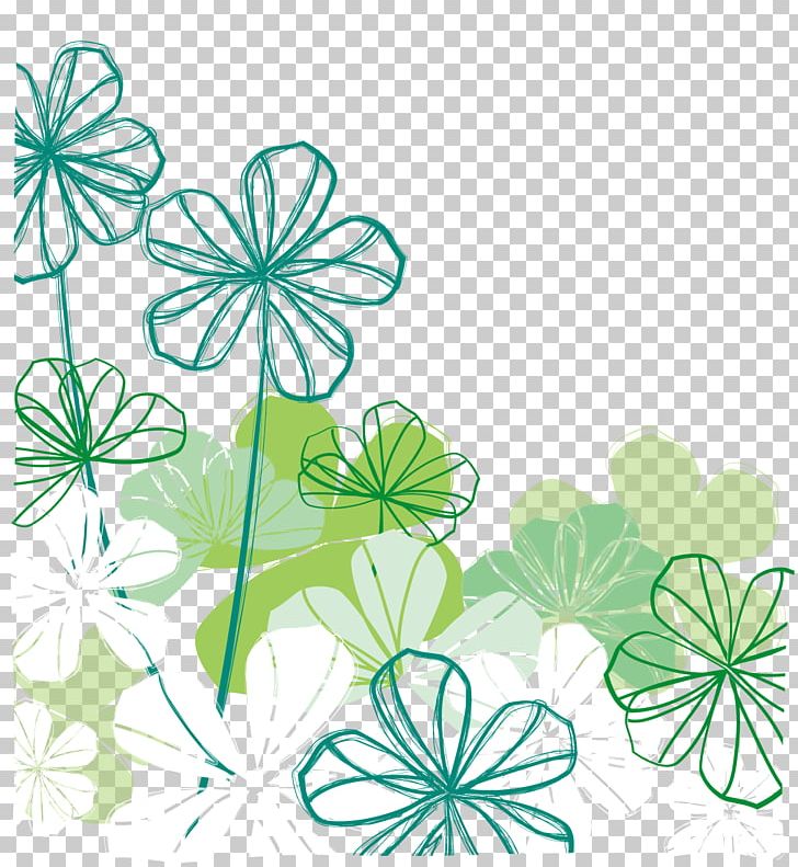 Green Euclidean Flower PNG, Clipart, 4 Leaf Clover, Adobe Illustrator, Clover Border, Clover Leaf, Clovers Free PNG Download