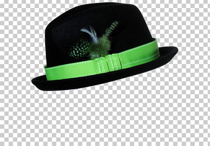 black fedora with green band