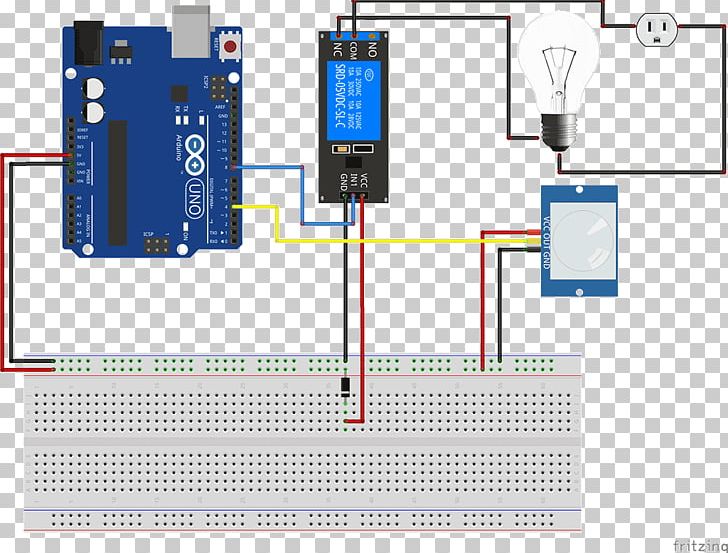 Arduino Relay Passive Infrared Sensor Wiring Tutorial PNG, Clipart, Arduino, Breadboard, Electrical Switches, Electrical Wires Cable, Electronics Free PNG Download