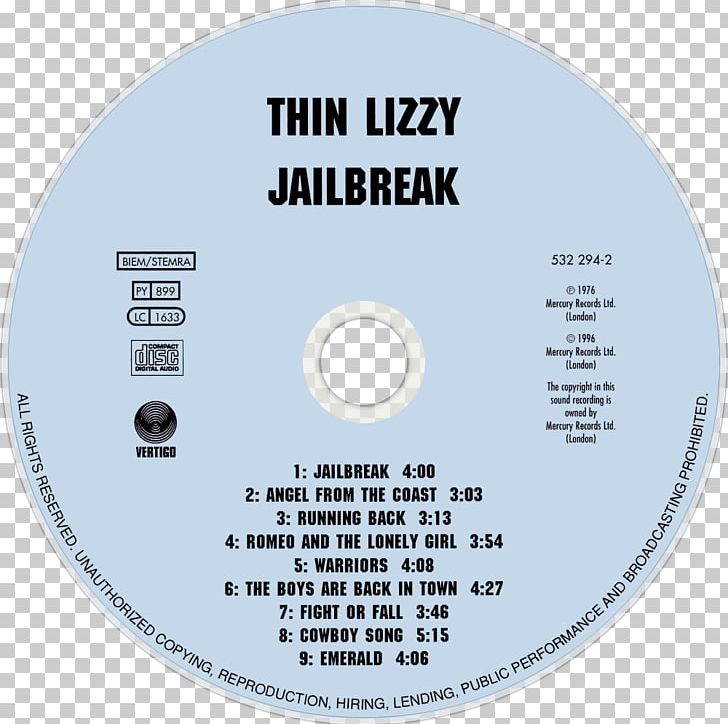 Compact Disc Thin Lizzy Jailbreak Brand Disk Storage PNG, Clipart, Brand, Circle, Compact Disc, Disk Storage, Dvd Free PNG Download