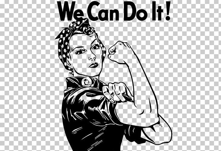 We Can Do It! T-shirt Rosie The Riveter Decal Second World War PNG, Clipart, Arm, Artwork, Black And White, Cartoon, Clothing Free PNG Download