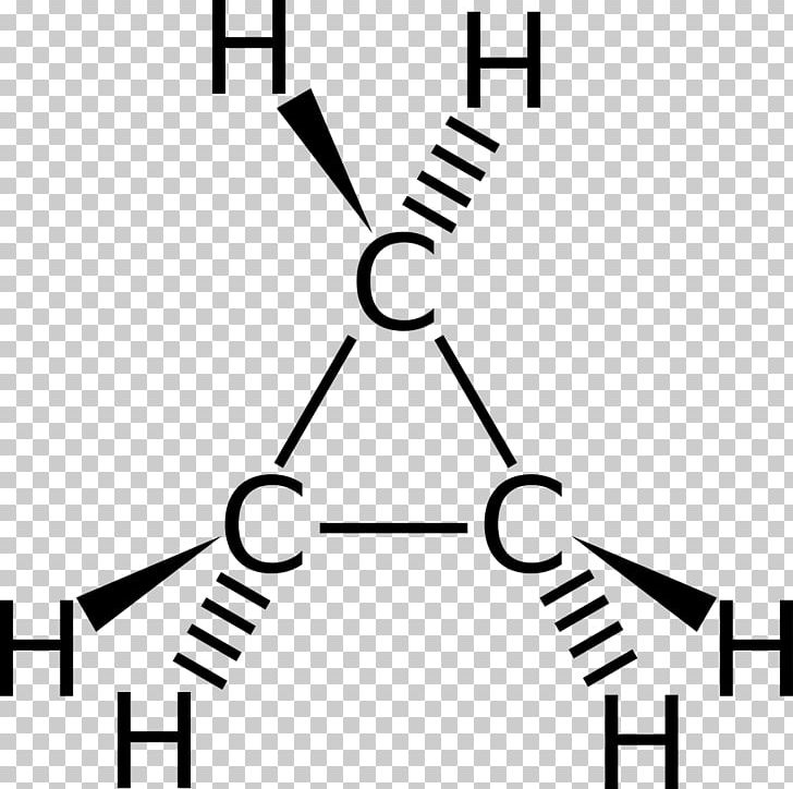 Cyclopropane Cycloalkane Molecule Alicyclic Compound PNG, Clipart, Alkane, Angle, Area, Atom, Black Free PNG Download