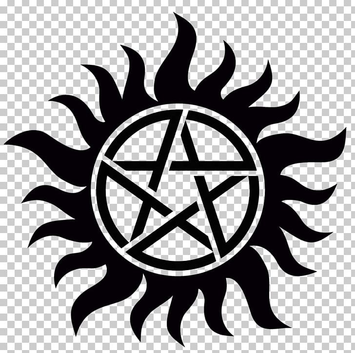 Dean Winchester Symbol Demonic Possession Supernatural Devil's Trap PNG, Clipart, Anna Milton, Black And White, Brand, Circle, Curse And Mark Of Cain Free PNG Download