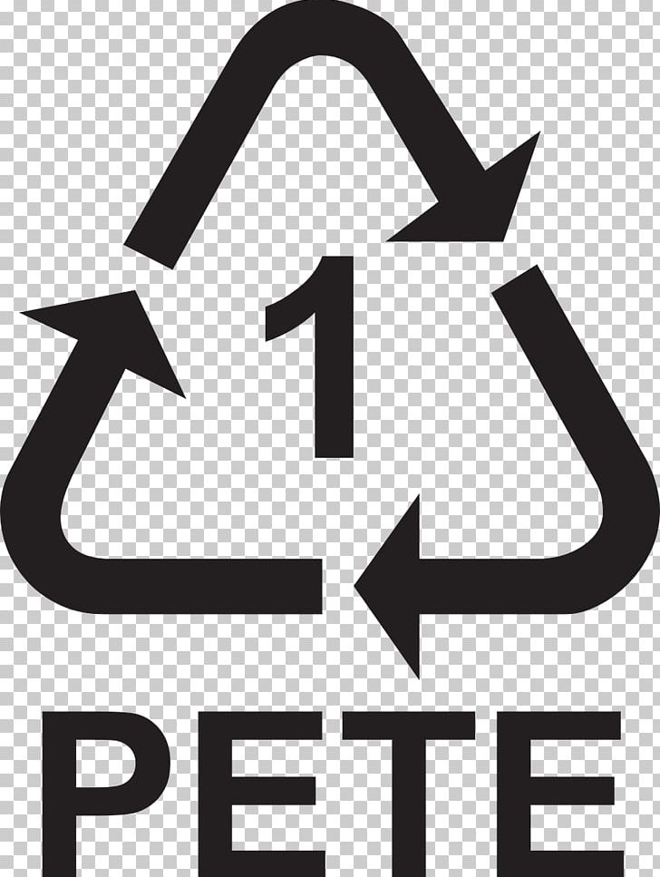 Polyethylene Terephthalate Recycling Symbol PET Bottle Recycling Plastic PNG, Clipart, Angle, Area, Black And White, Brand, Label Free PNG Download
