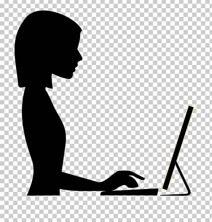Laptop Silhouette Typing PNG, Clipart, Arm, Black And White, Clip Art, Computer, Drawing Free PNG Download