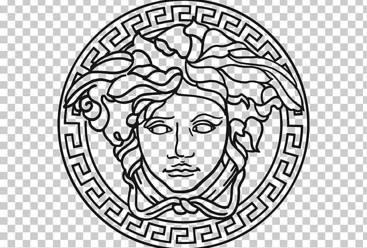 Versace Logo Gucci Italian Fashion PNG, Clipart, Art, Black And White, Christian Dior Se, Circle, Decal Free PNG Download