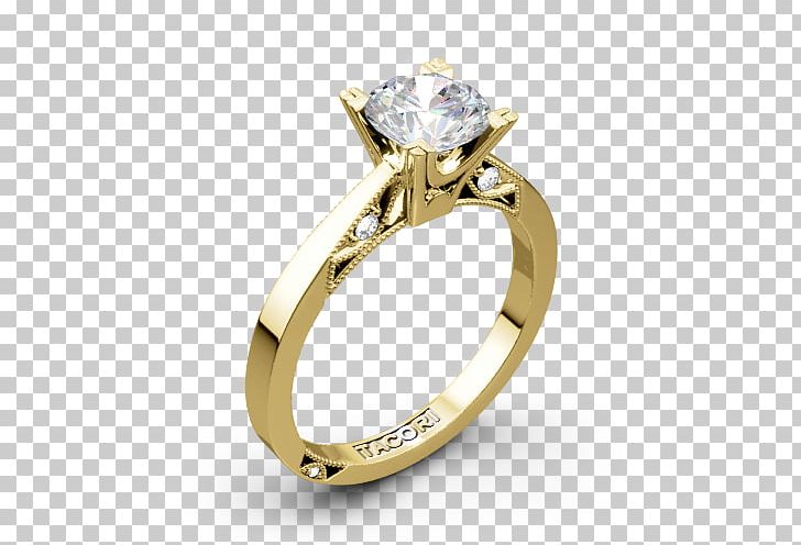 Engagement Ring Tacori Solitaire PNG, Clipart, Body Jewellery, Body Jewelry, Brilliant, Colored Gold, Diamond Free PNG Download