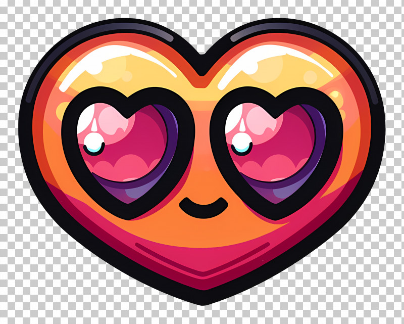 Emoji Heart - Heart Emoji With Love Eyes PNG