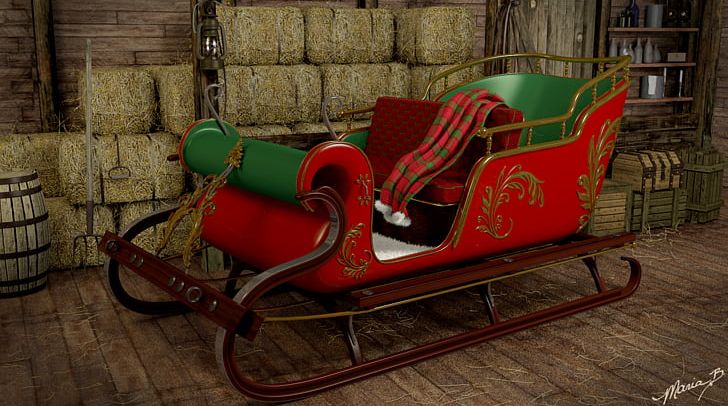Rudolph Santa Claus Reindeer Sled Christmas PNG, Clipart, Carriage, Cart, Chair, Christmas, Christmas Elf Free PNG Download
