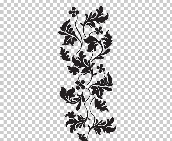Ornamental Plant Floral Design Phonograph Record Polyvinyl Chloride Leaf PNG, Clipart, Black, Black And White, Branch, Decal, Flora Free PNG Download