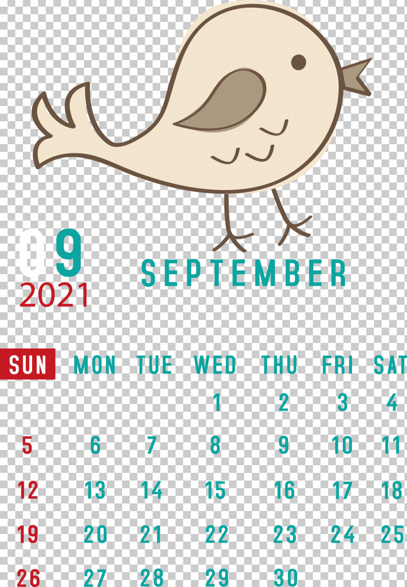 September 2021 Printable Calendar September 2021 Calendar PNG, Clipart, Beak, Behavior, Cartoon, Diagram, Happiness Free PNG Download