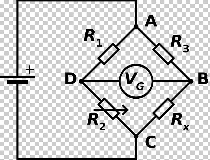Wheatstone Bridge Bridge Circuit Electrical Network Circuit Diagram Schematic PNG, Clipart, Angle, Black And White, Bridge Circuit, Charles Wheatstone, Electricity Free PNG Download