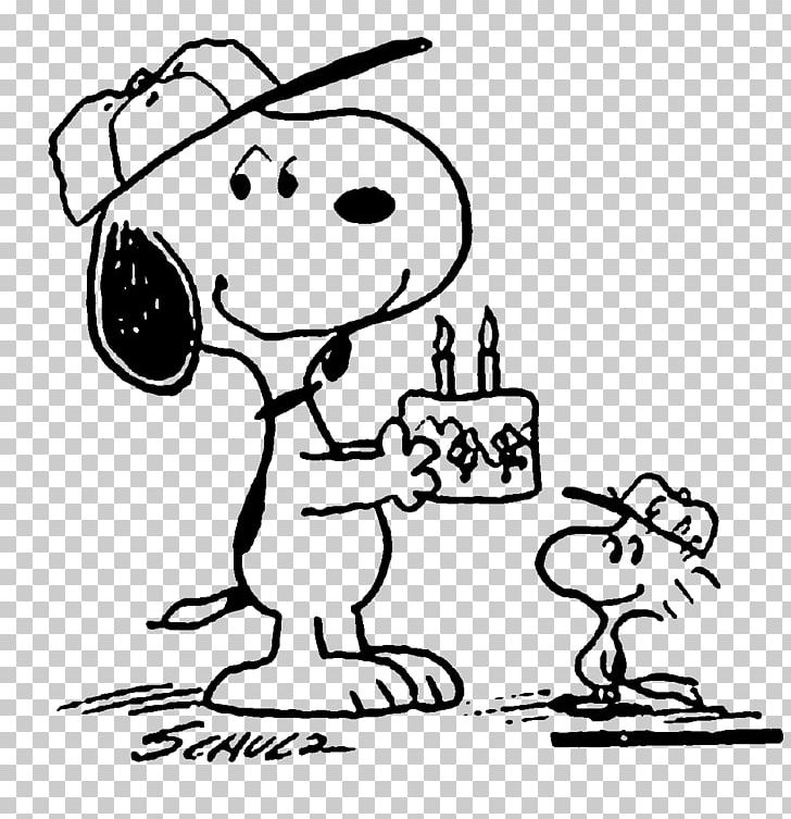Snoopy Woodstock Black And White Birthday Drawing PNG, Clipart, Area