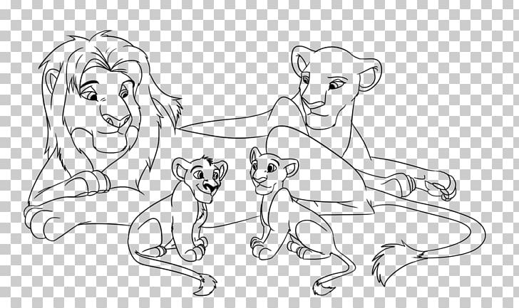 Lion Line Art Zira Drawing Sketch PNG, Clipart, Animals, Arm, Artwork, Big Cats, Black And White Free PNG Download