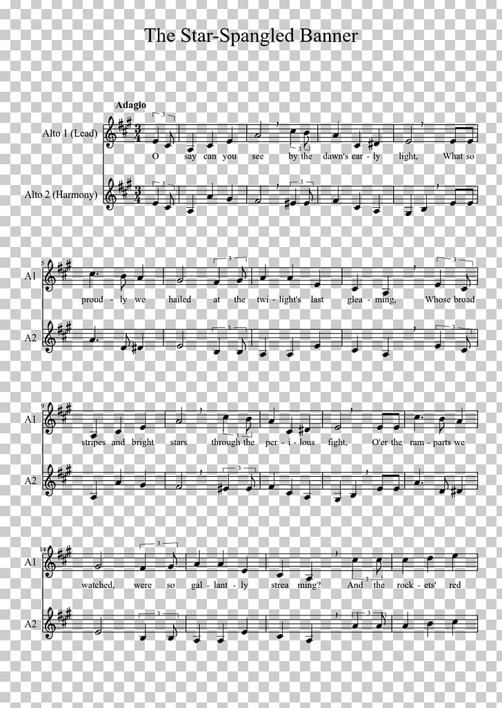 The Star Spangled Banner Song Sheet Music Lyrics Png Clipart