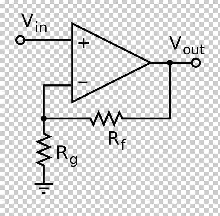 Operational Amplifier Gain Electronic Circuit Voltage PNG, Clipart, Analogue Electronics, Angle, Area, Black And White, Brand Free PNG Download
