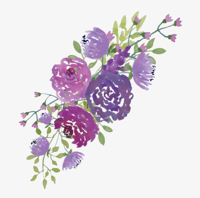 Watercolor Purple Flowers PNG, Clipart, Blooming, Blooming Flowers, Bran, Chinese, Chinese Wind Element Free PNG Download