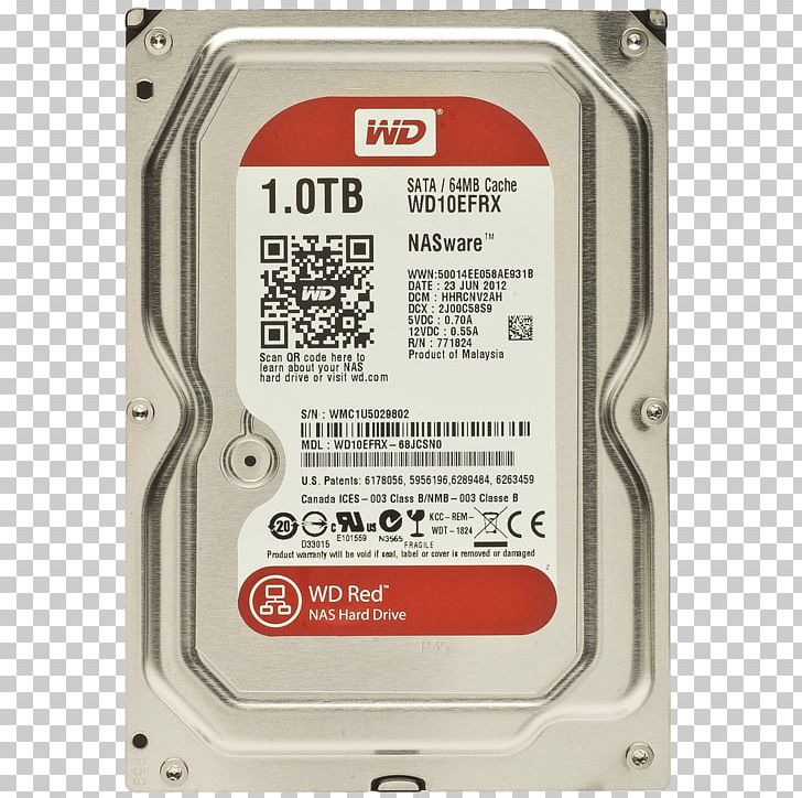 Hard Drives WD Red SATA HDD Western Digital Terabyte Serial ATA PNG, Clipart, 1 Tb, Computer Hardware, Electronic Device, Hard Disk Drive, Network Storage Systems Free PNG Download