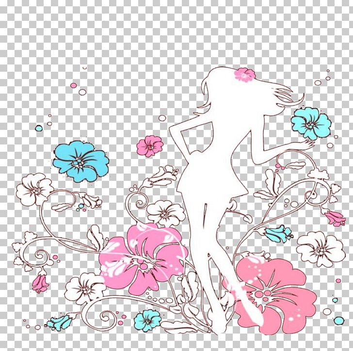 Floral Design Flower Woman Visual Arts Illustration PNG, Clipart, Art, Artwork, Blue, Cartoon, Character Free PNG Download