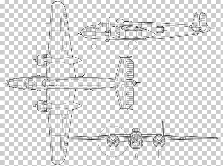 Airplane North American B-25 Mitchell Aircraft Line Art Drawing PNG, Clipart, Aircraft, Aircraft Engine, Airplane, Angle, Art Free PNG Download