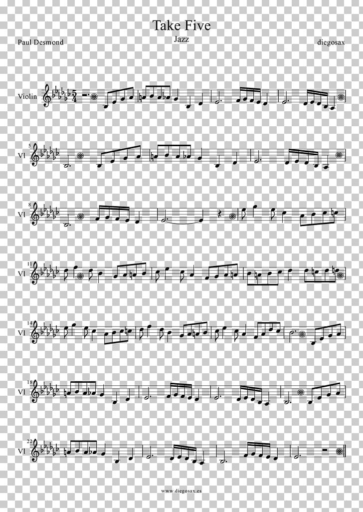 Sheet Music Take Five Saxophone Trumpet Clarinet PNG, Clipart, Angle, Area, Black, Black And White, Clarinet Free PNG Download