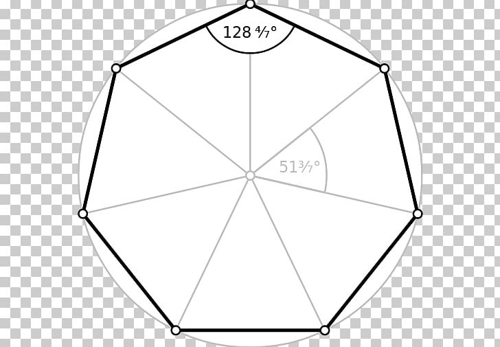 Heptagon Internal Angle Regular Polygon Hexagon PNG, Clipart, Angle, Area, Black And White, Circle, Degree Free PNG Download