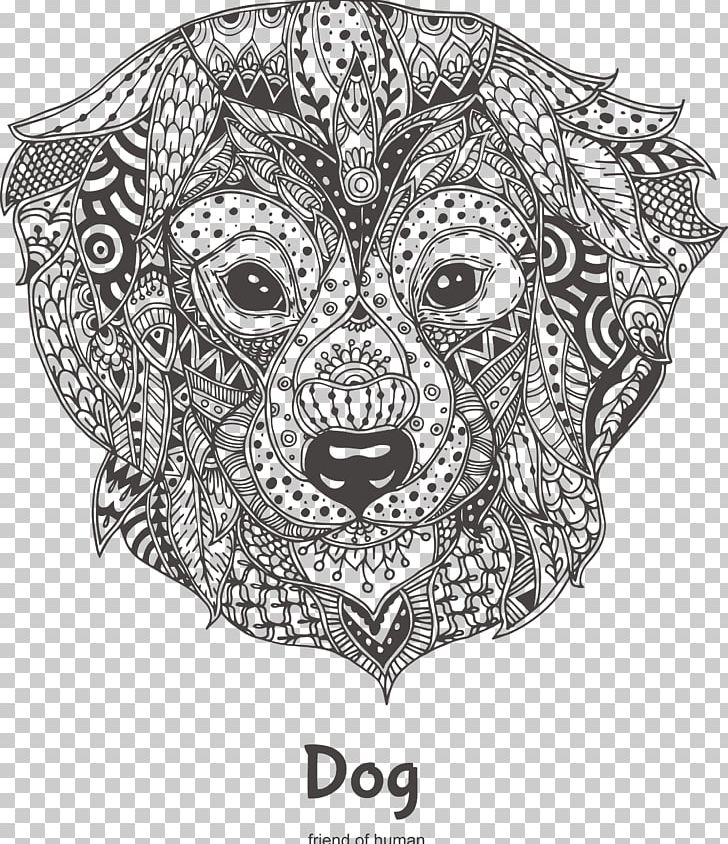 Dog Coloring Book Animal Pattern PNG, Clipart, Art, Black And White, Dogs, Dogs Vector, Doodle Free PNG Download