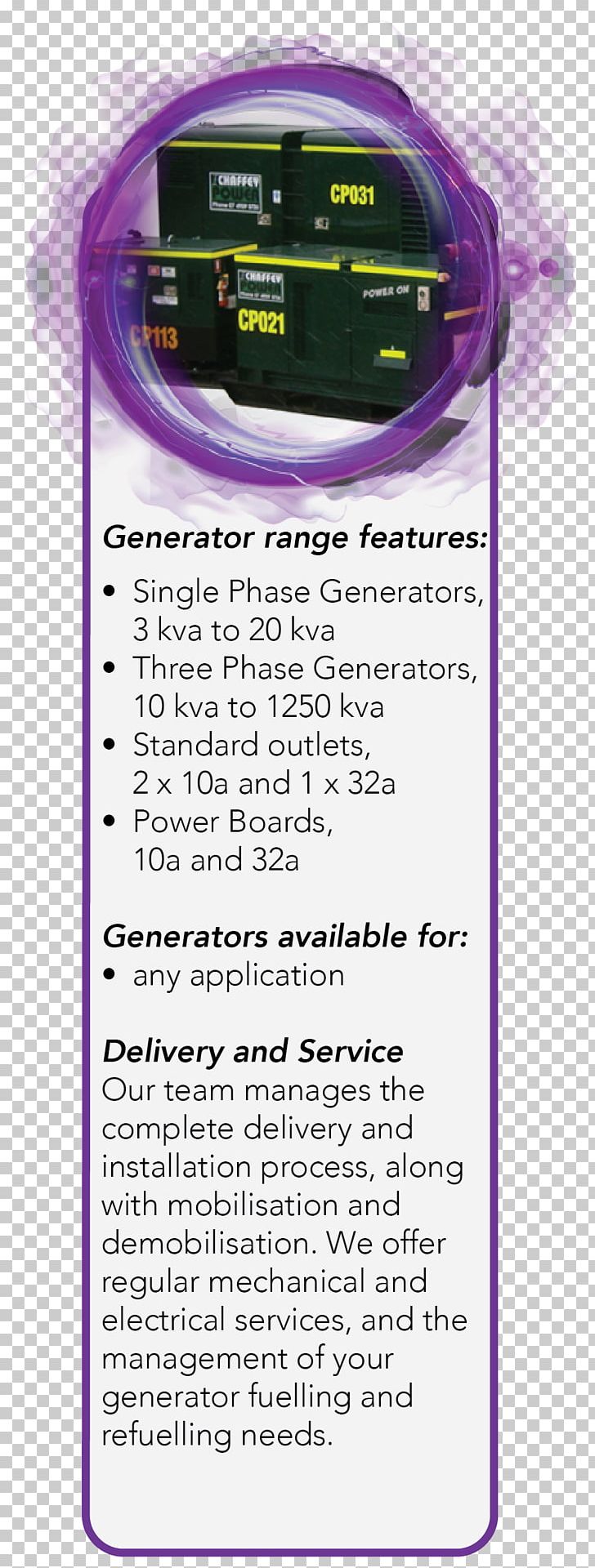 Electric Generator Chaffey Power Job Font PNG, Clipart, Electric Generator, Job, Others, Purple, Text Free PNG Download