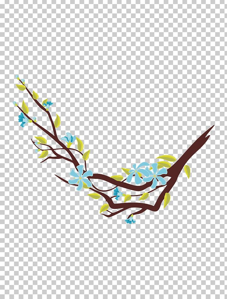 Flower Tree Euclidean PNG, Clipart, Blue, Blue Background, Blue Vector, Bran, Branch Free PNG Download