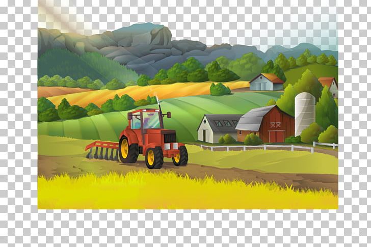 Farm Landscape Rural Area Illustration PNG, Clipart, Agricultural Machinery, Agriculture, Beautiful Scenery, Car, Cars Free PNG Download