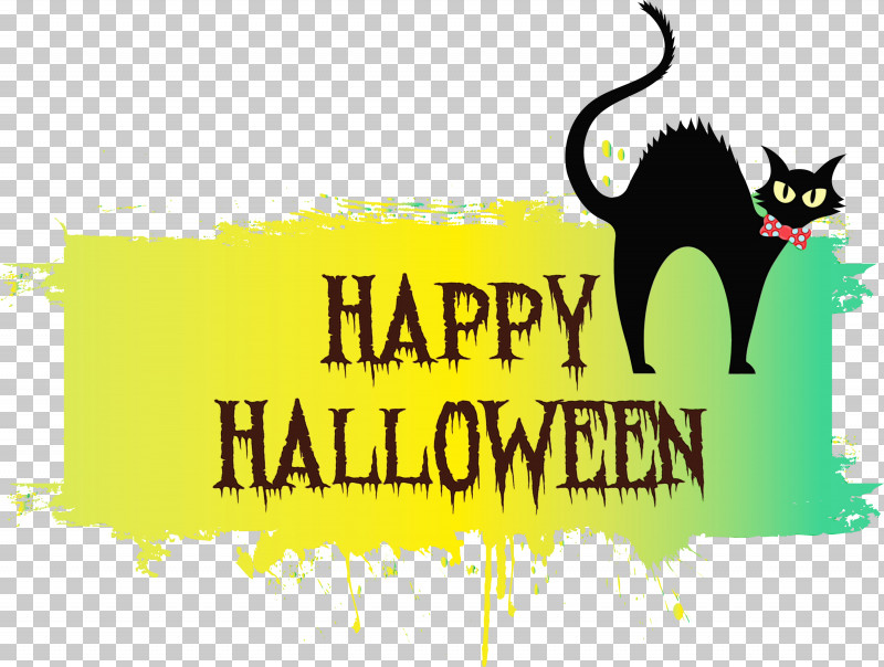 Cat Logo Cat-like Yellow Text PNG, Clipart, Cat, Catlike, Cats M, Happy Halloween, Logo Free PNG Download