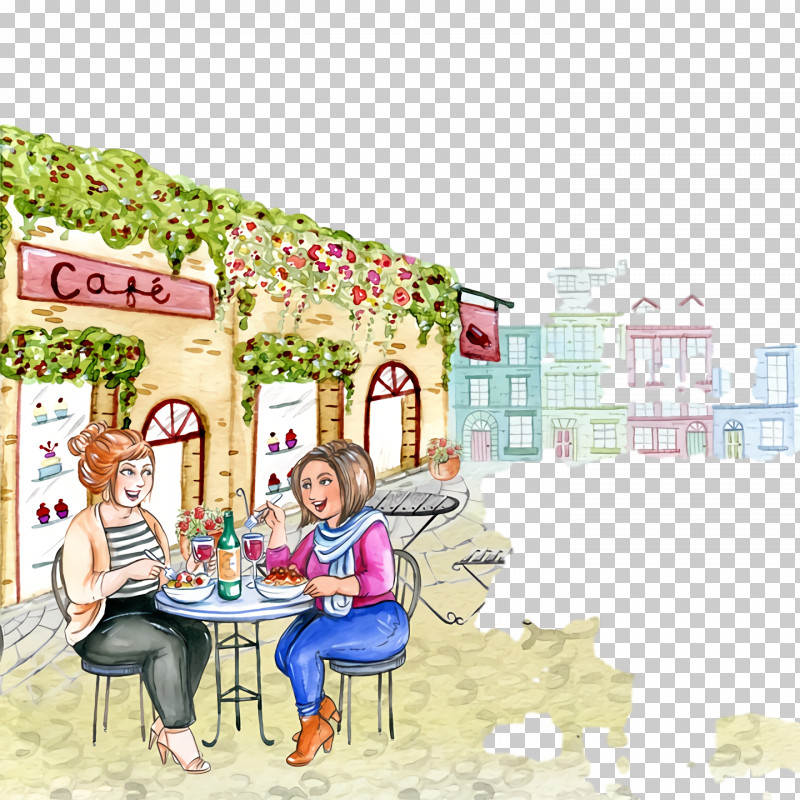 Watercolor Painting Cafe Painting Painting PNG, Clipart, Cafe, Cartoon, Drawing, Painting, Restaurant Day Free PNG Download