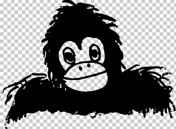 Gorilla Ape Silhouette PNG, Clipart, Animals, Ape, Art, Black And White, Cartoon Free PNG Download