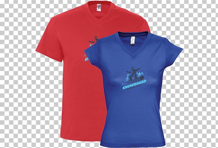 T-shirt Clothing Neckline Printing Sleeve PNG, Clipart, Active Shirt, Blue, Cap, Clothing, Cobalt Blue Free PNG Download