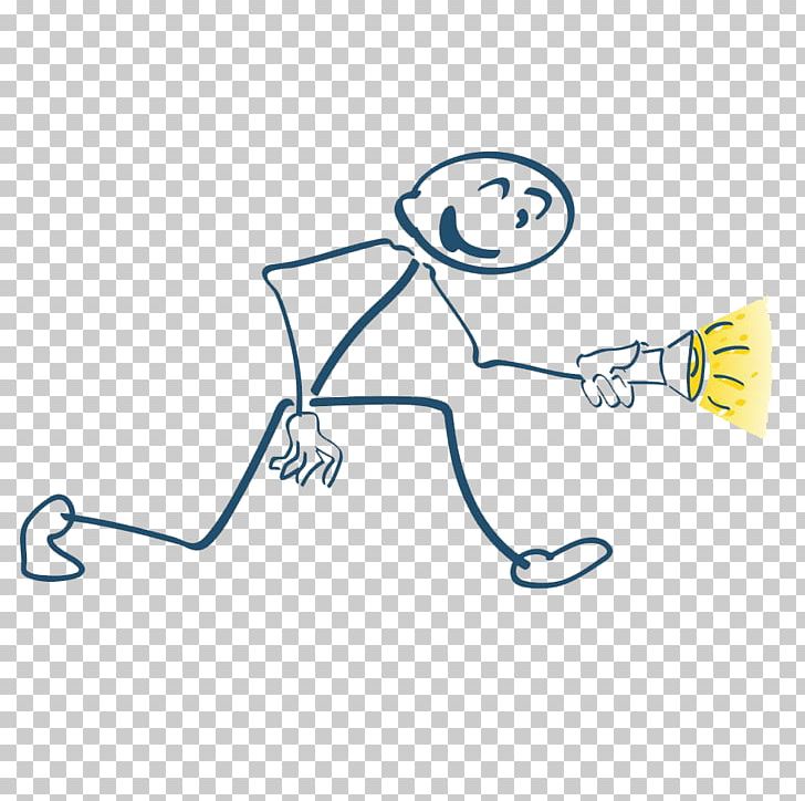 Stick Figure Flashlight Illustration PNG, Clipart, Angle, Area, Blue, Business Man, Cartoon Free PNG Download