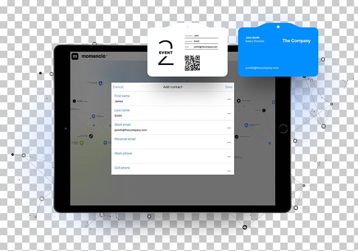 Business Cards Computer Software Lead Retrieval Momencio PNG, Clipart, Acquire, Brand, Business Cards, Computer Software, Display Device Free PNG Download