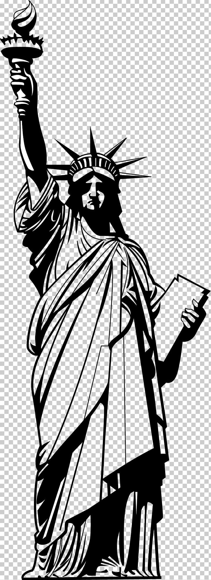 Statue Of Liberty National Monument Silhouette PNG, Clipart, Athena, Black And White, Buddha Statue, Cartoon, Drawing Free PNG Download