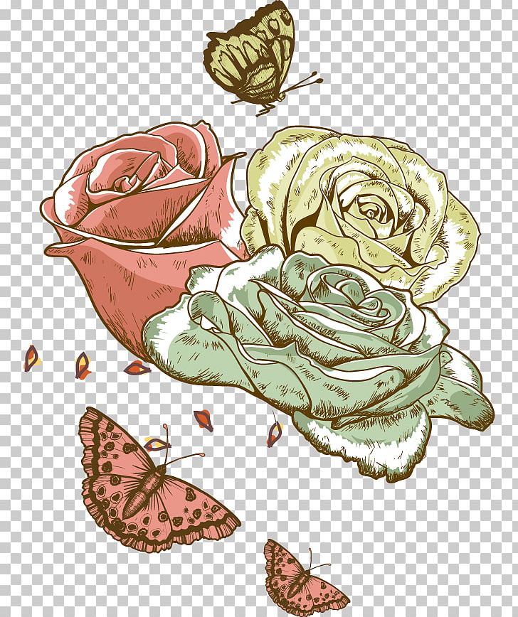 Flower Ornament Illustration PNG, Clipart, Art, Butterfly Vector, Creative, Designer, Drawing Free PNG Download
