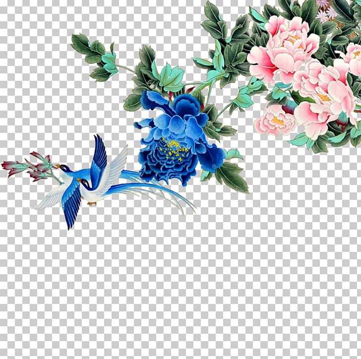 Flower PNG, Clipart, Artificial Flower, Bird, Blue, Branch, Chinese Painting Free PNG Download