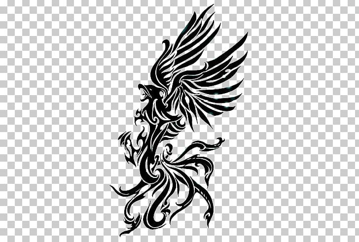 Sleeve Tattoo Phoenix Nautical Star PNG, Clipart, Black And White, Drawing, Fantasy, Fictional Character, Head Free PNG Download
