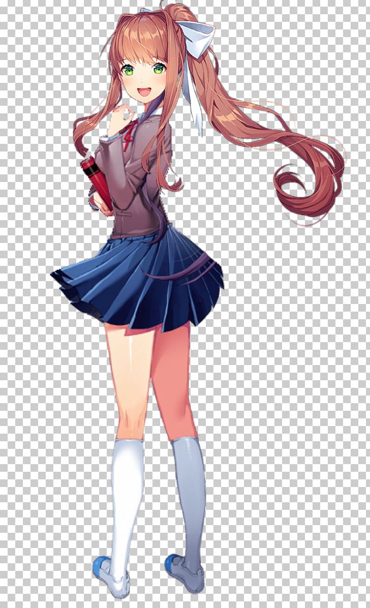 Doki Doki Literature Club! Yuri Team Salvato Character Art PNG, Clipart, Anime, Art, Brown Hair, Character, Clothing Free PNG Download