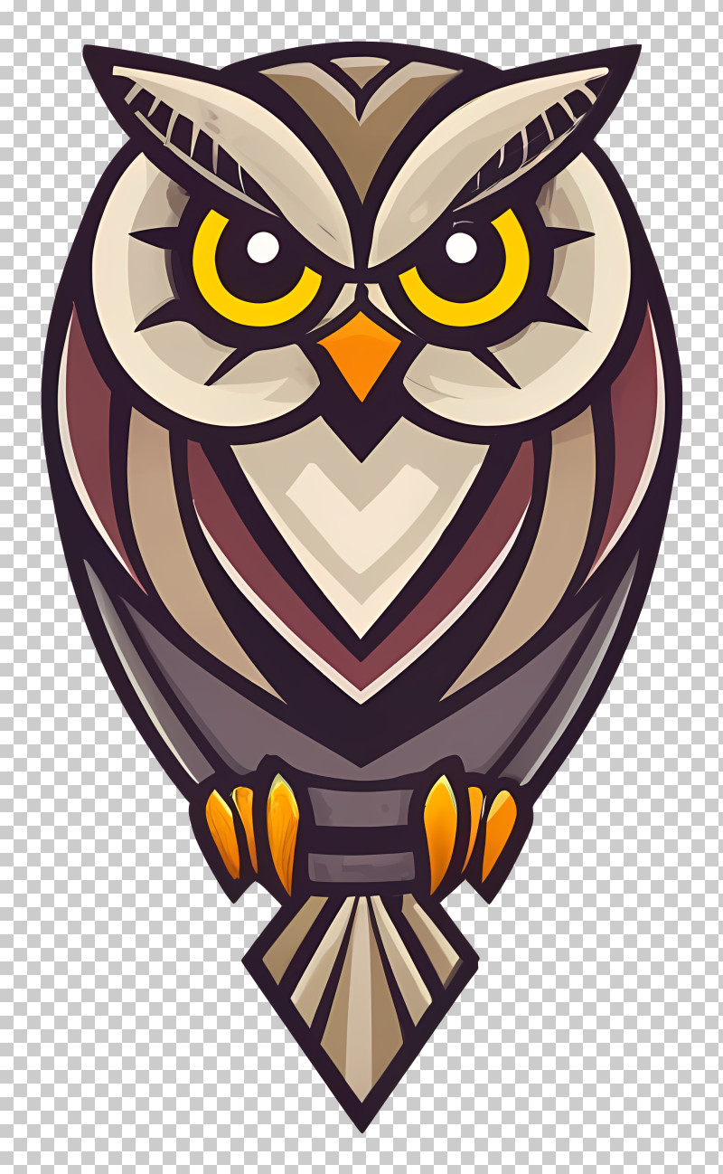 Owl Mascot - Geometric Owl Illustration PNG