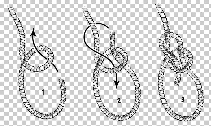 Earring Bowline Knot Arborist Chain PNG, Clipart, Arborist, Black And White, Body Jewellery, Body Jewelry, Bowline Free PNG Download