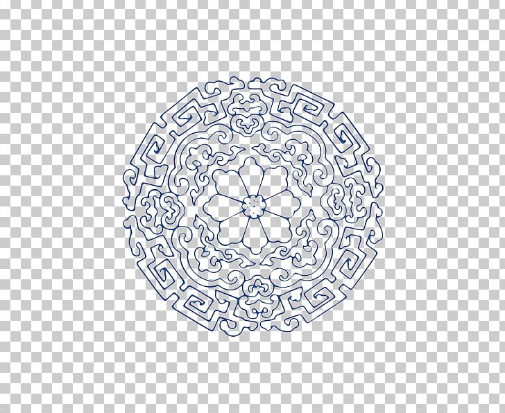 Blue And White Pottery Motif Circle PNG, Clipart, Area, Black And White, Blue, Blue Abstract, Blue And White Free PNG Download