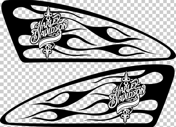 Harley-Davidson Motorcycle Airbrush Decal Fuel Tank PNG, Clipart, Art, Automotive Design, Black And White, Brand, Cars Free PNG Download