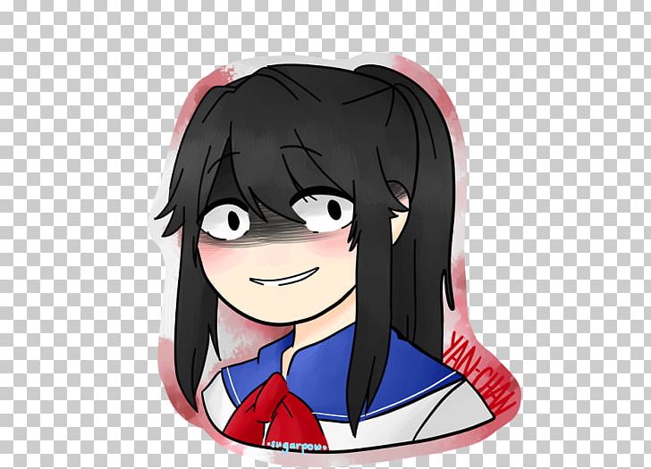 Yandere Simulator T-shirt Sticker Redbubble PNG, Clipart, Anime, Art, Black Hair, Brown Hair, Canvas Print Free PNG Download