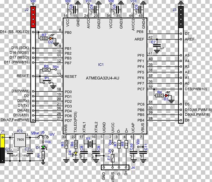 Arduino Integrated Circuits & Chips Atmel AVR Hardware Programmer Printed Circuit Board PNG, Clipart, Angle, Animals, Arduino, Arduino Leonardo, Area Free PNG Download